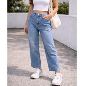 Universal Thread Relaxed Wide Leg Jeans 12/31R Blue High Rise Denim Minimalist